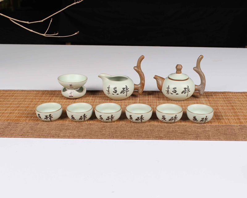 揚帆啟航手繪汝窯茶具