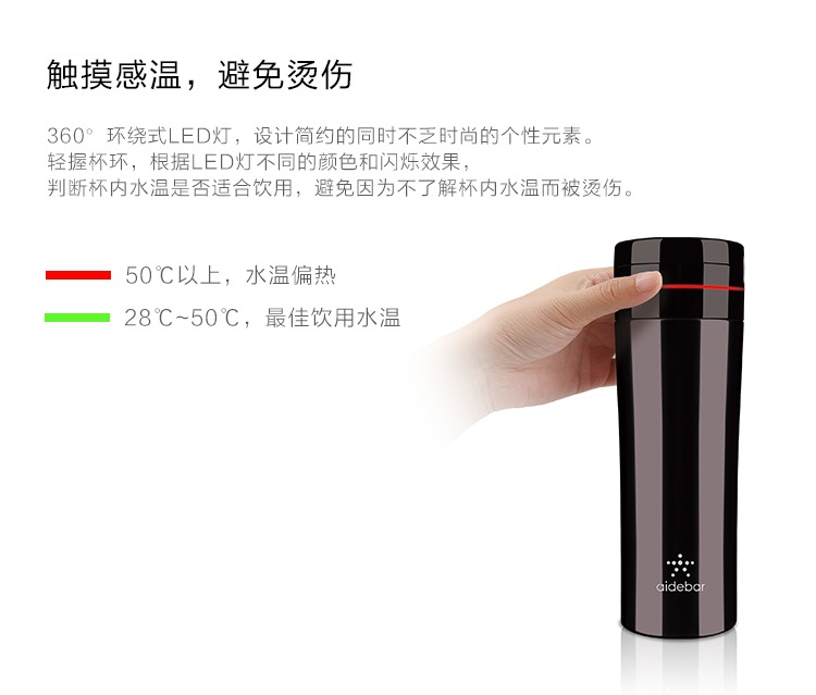 D8智能保溫杯男女士 304不銹鋼 商務便攜水杯子 兒童學生創意禮品