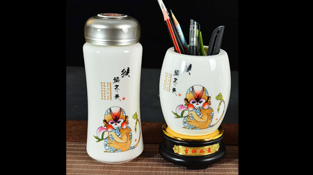 馬上封猴單杯+旋轉筆筒