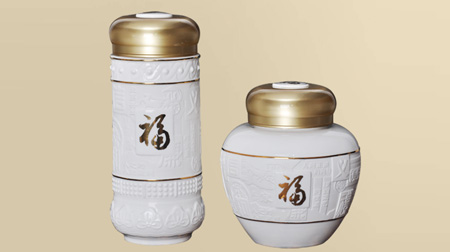 詩禮華章茶杯、茶葉罐兩件套